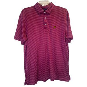 Jack Nicklaus Men’s Pink White Striped Golf Polo Performance Stretch Shirt Sz M